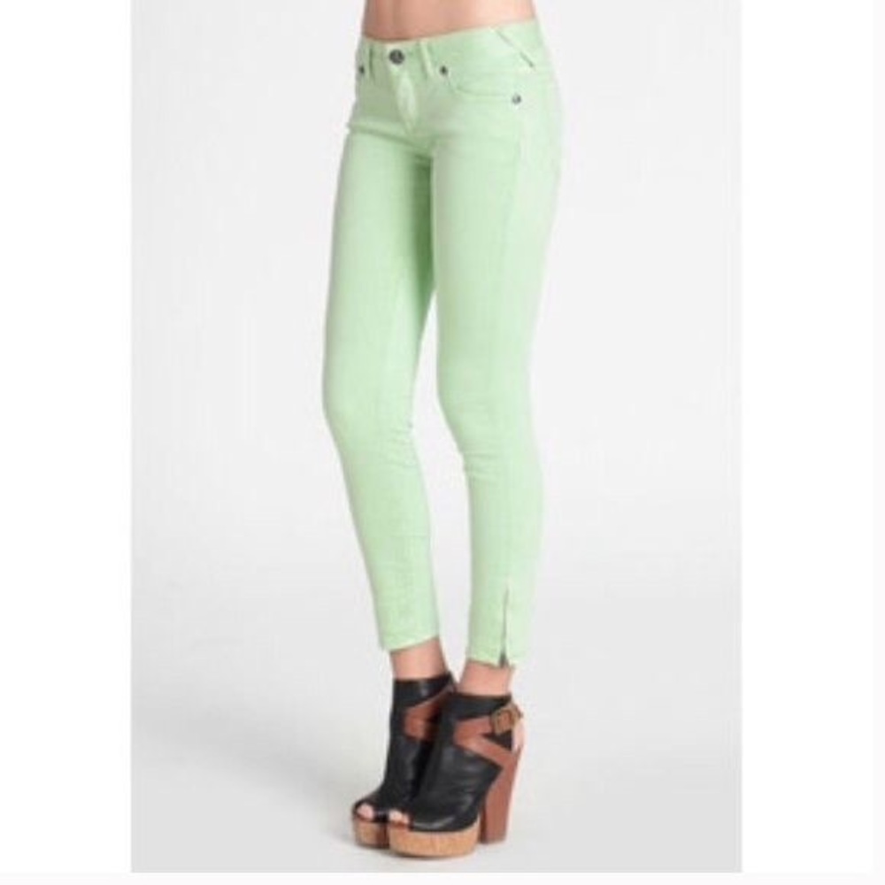 Free People Light Green Skinny Jeans